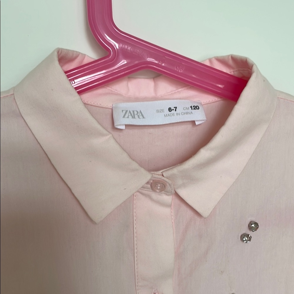 Zara Kids Pink Button Down Shirt - Picture 3 of 6